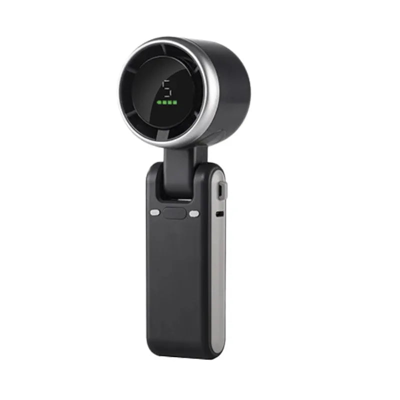 Portable Handheld Fan USB Rechargeable, Multi-functional Foldable Mini Fan, Turbine Strong Wind for Table Desk Office Travel
