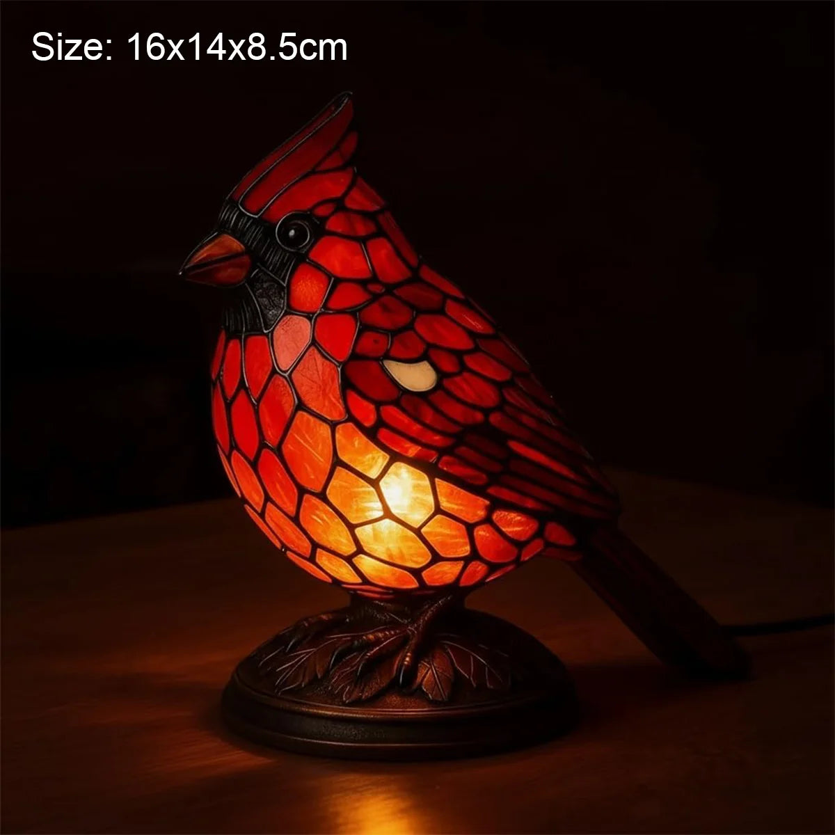 Cardinal Lamp Table Decor Gift Living Room Creative Night Light Bedside For Bedroom With Usb Bedroom Lamps Decoration Red Modern