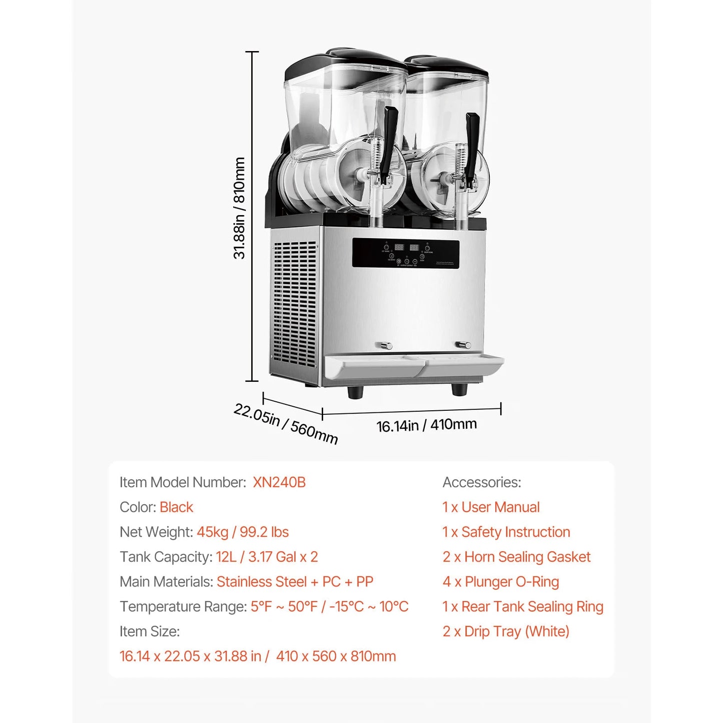 SucceBuy 3-36L Commercial Slushy Machine 1-3 Tanks Stainless Steel Margarita Smoothie Frozen Drink Maker for Home Restaurants