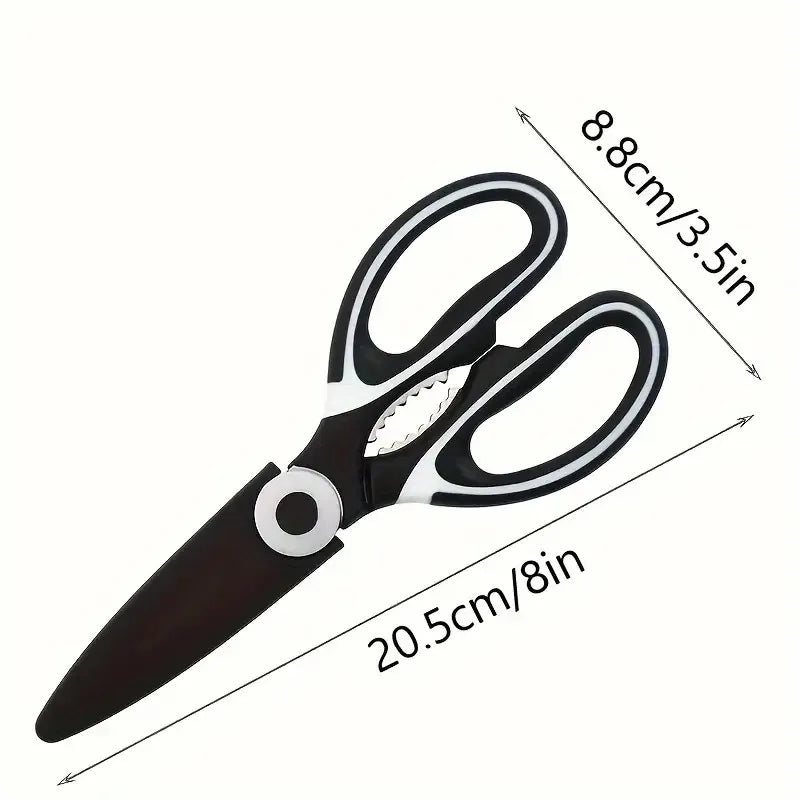 Heavy Duty Multifunctional Kitchen Scissors Stainless Steel for Cutting Poultry Vegetables Opening Bottles Cracking Nuts