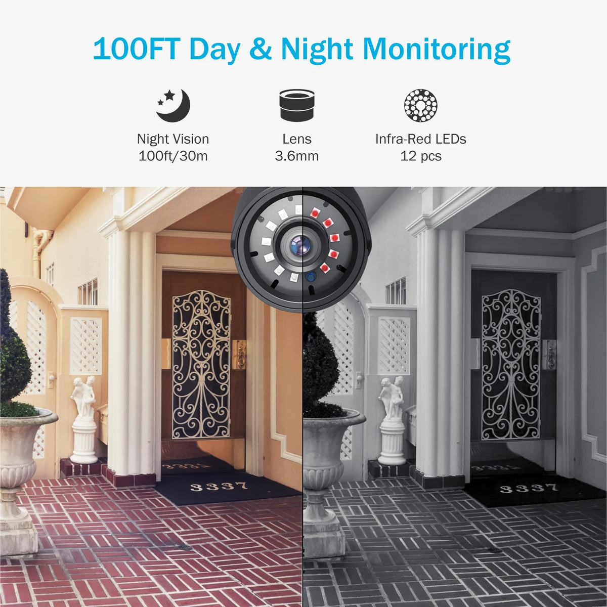 ANNKE 1080P Cameras 4-in-1 TVI Full Color Night vision Bullet Security Camera 2MP Clear IR CCTV Surveillance Security Camera