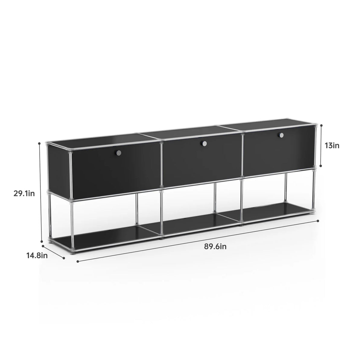 Modern Storage Cabinet Stainless Metal Organizer TV Stand Cabinet for Living Room and Home Office Furniture