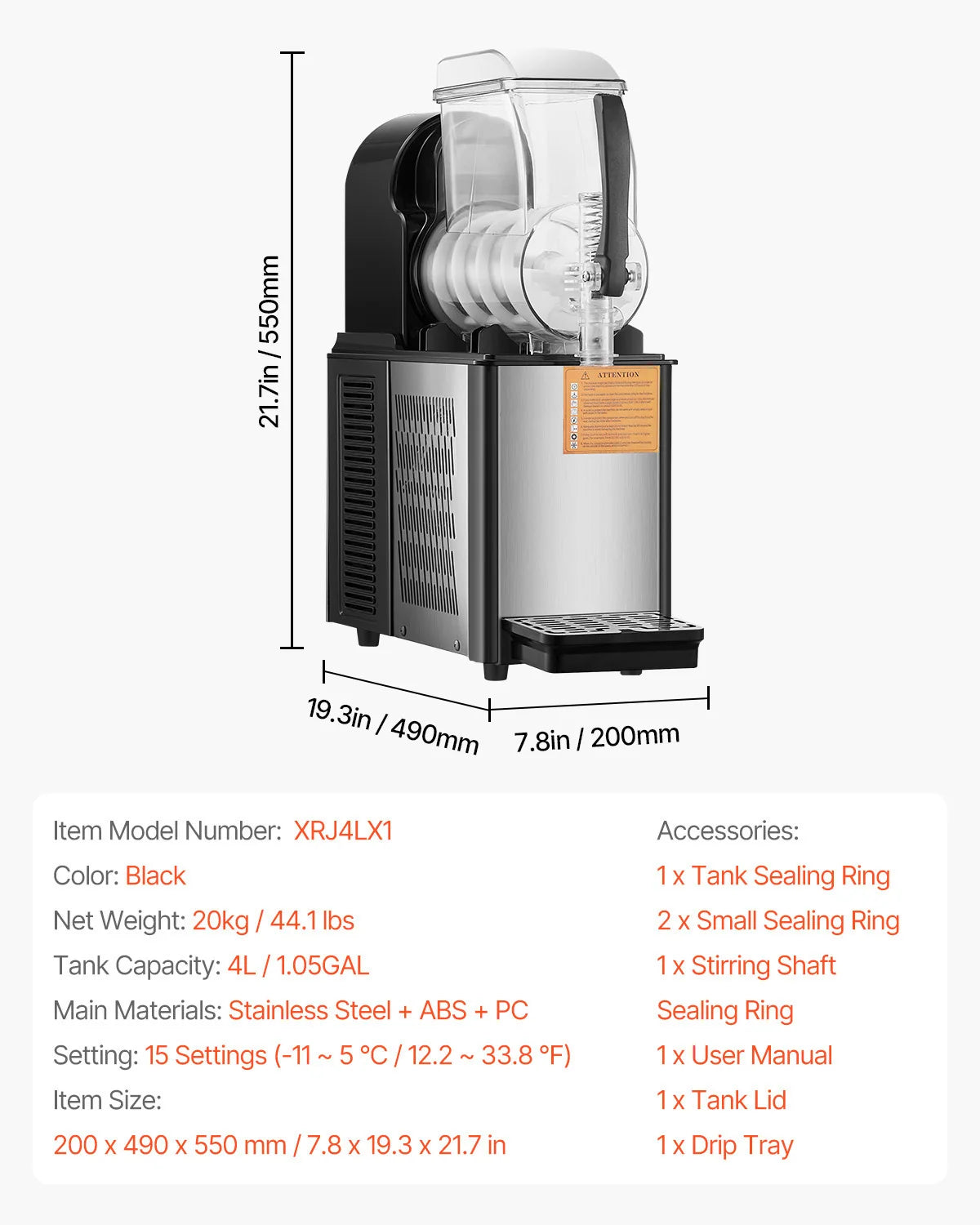 SucceBuy 3-36L Commercial Slushy Machine 1-3 Tanks Stainless Steel Margarita Smoothie Frozen Drink Maker for Home Restaurants