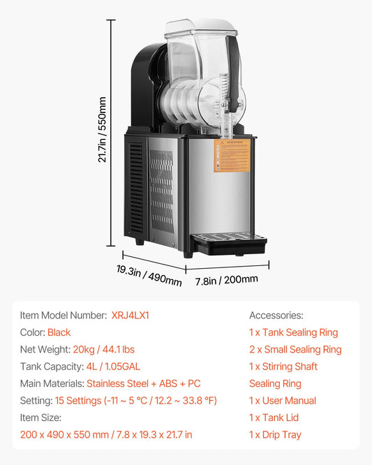 SucceBuy 3-36L Commercial Slushy Machine 1-3 Tanks Stainless Steel Margarita Smoothie Frozen Drink Maker for Home Restaurants